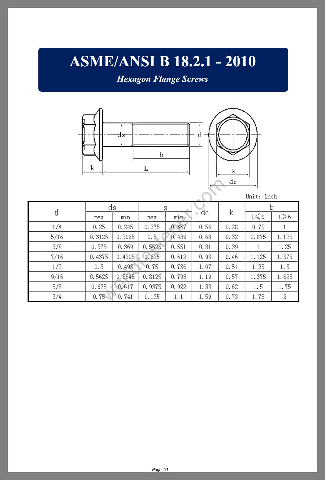 ASME-ANSI B 18.2.1 Flanged Bolts, Flange Bolts, fastener, screw, bolt, ASME bolts, ANSI screws
